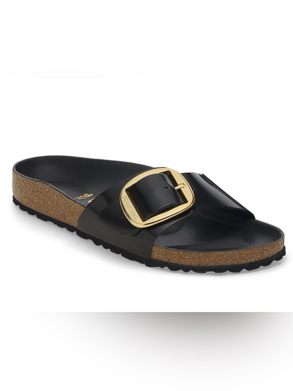 Birkenstock Madrid Big Buckle High Shine Black Patent Sandals EU 40 US 9 EUC - Picture 2 of 9